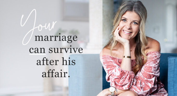 Can a marriage be saved after an affair | Charity Craig smiling at the camera | Betrayal Coach | Text reads, "Your marriage can survive after his affair."