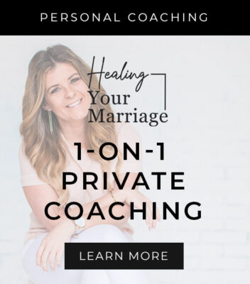 Charity Smiling at the camera Words read: Healing Your Marriage 1-on-1 Private coaching | Can a marriage survive an affair